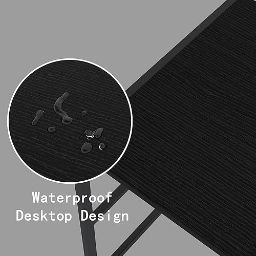 Miniatura 8 de HOBINCHE Escritorio plegable para computadora pequeño, mesa plegable para oficina en casa, estación de trabajo para juegos de escritura y estudio