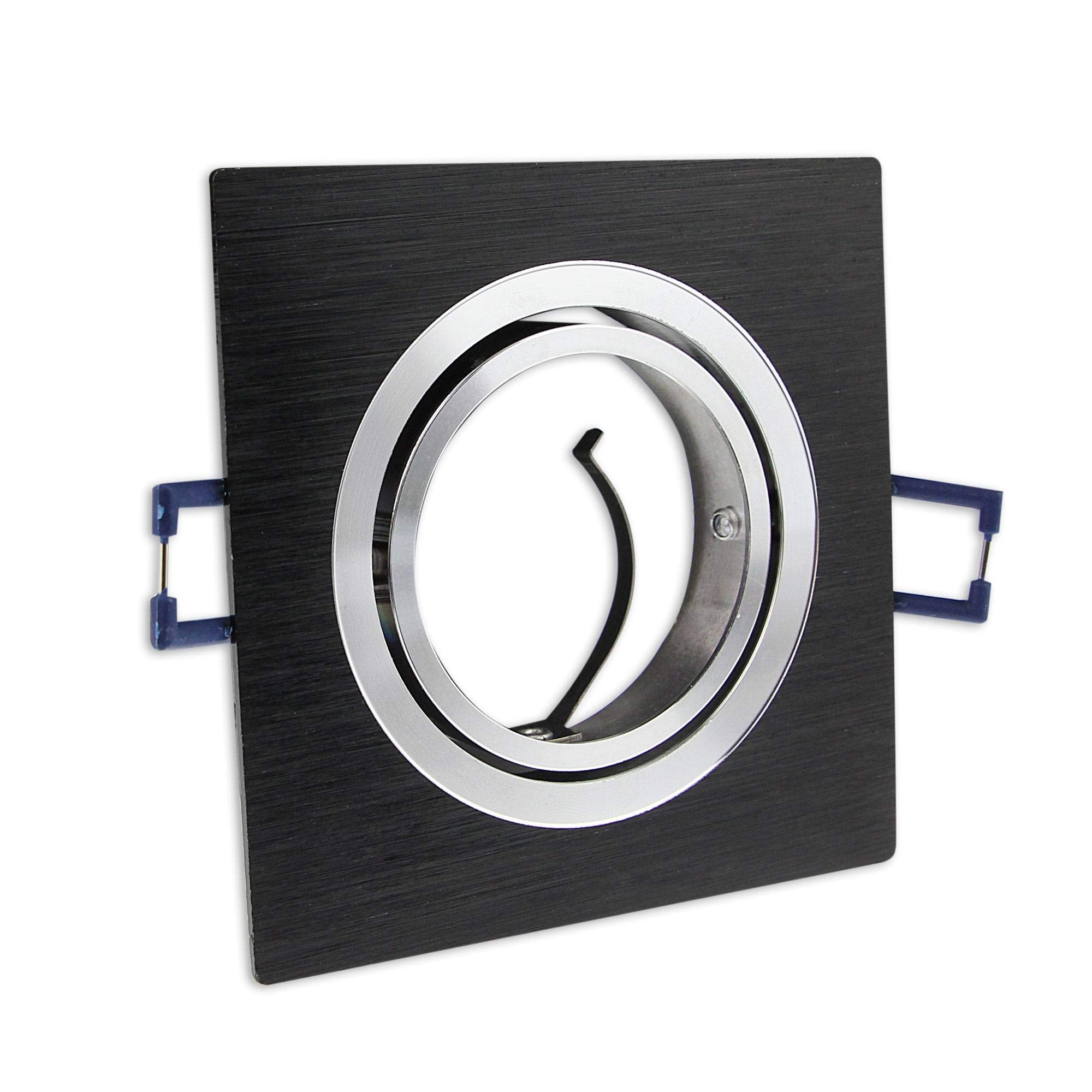6x LED Einbaustrahler Set eckig - schwarz 5 Watt neutralweiß Dimmbar 230V flach (30 Tiefe) - Leuchte schwenkbar 68 - Einbau-Spot Decken-Strahler