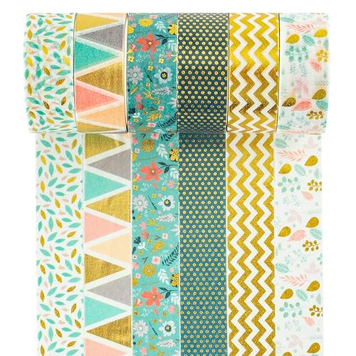 Miniatura 3 de YUBBAEX Juego de cinta adhesiva romántica dorada VSCO decorativa para artes, manualidades, suministros de diario, planificadores, álbumes de