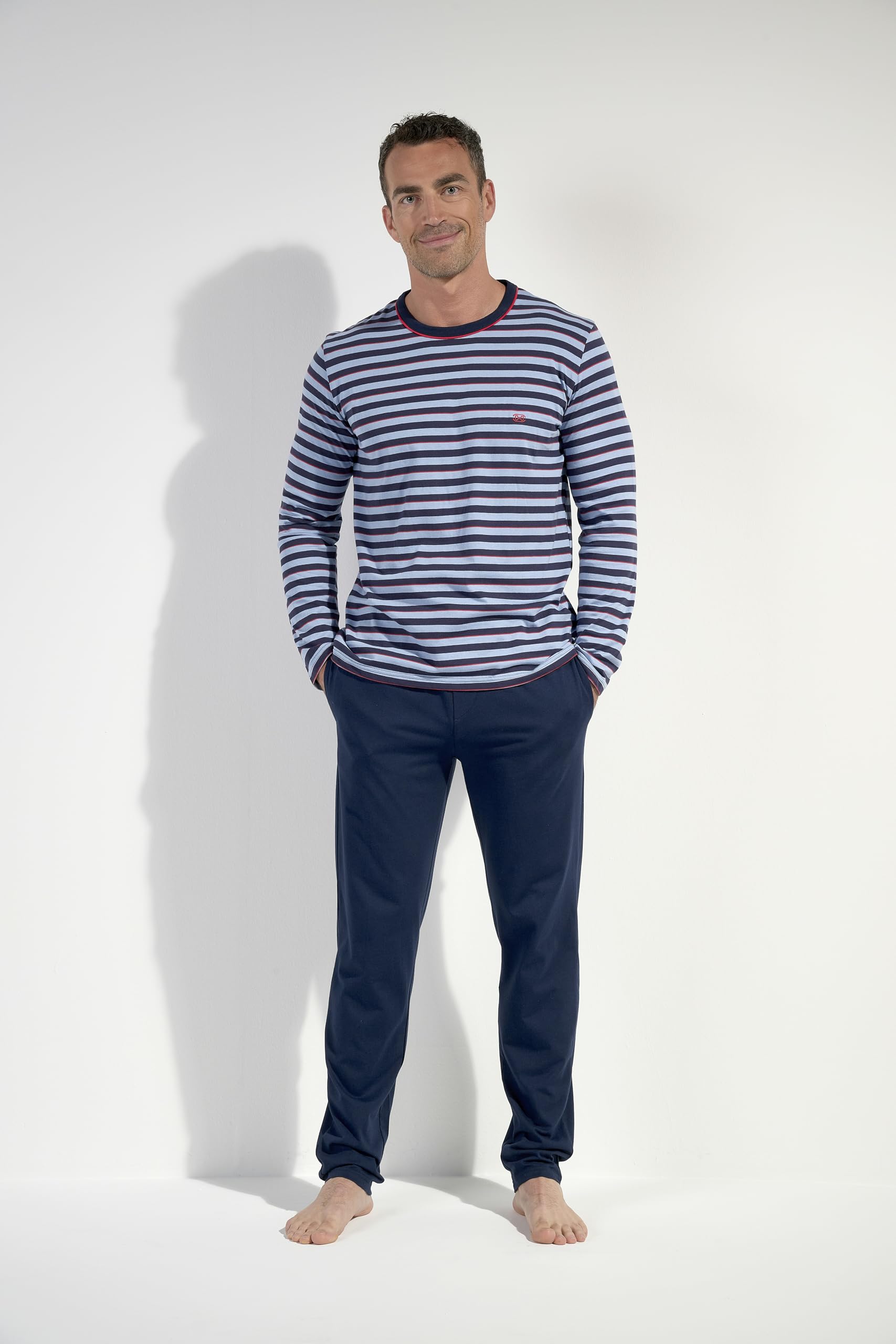 HOM Herren Pyjama Langer Atlantic Pajama Set (1er Pack)