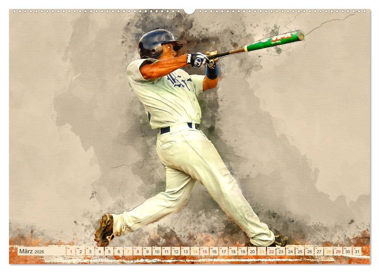 Ich liebe Baseball (hochwertiger Premium Wandkalender 2026 DIN A2 quer), Kunstdruck in Hochglanz: Baseball, Teamsport der Extra-Klasse - ... spektakulären Sportart. (CALVENDO Sport)