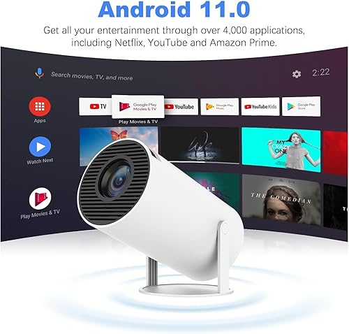 Miniatura 3 de Proyector portátil inteligente para cine en casa en interiores y exteriores - Mini proyector con proyector Bluetooth WiFi 5G - Compatible con 4k -