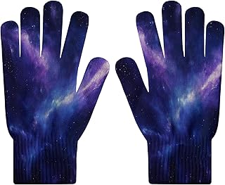 Guantes de punto de color cielo azul para mujer guantes de invierno cálidos y suaves con pantalla táctil para teléfonos móviles tabletas puños elásticos material elástico