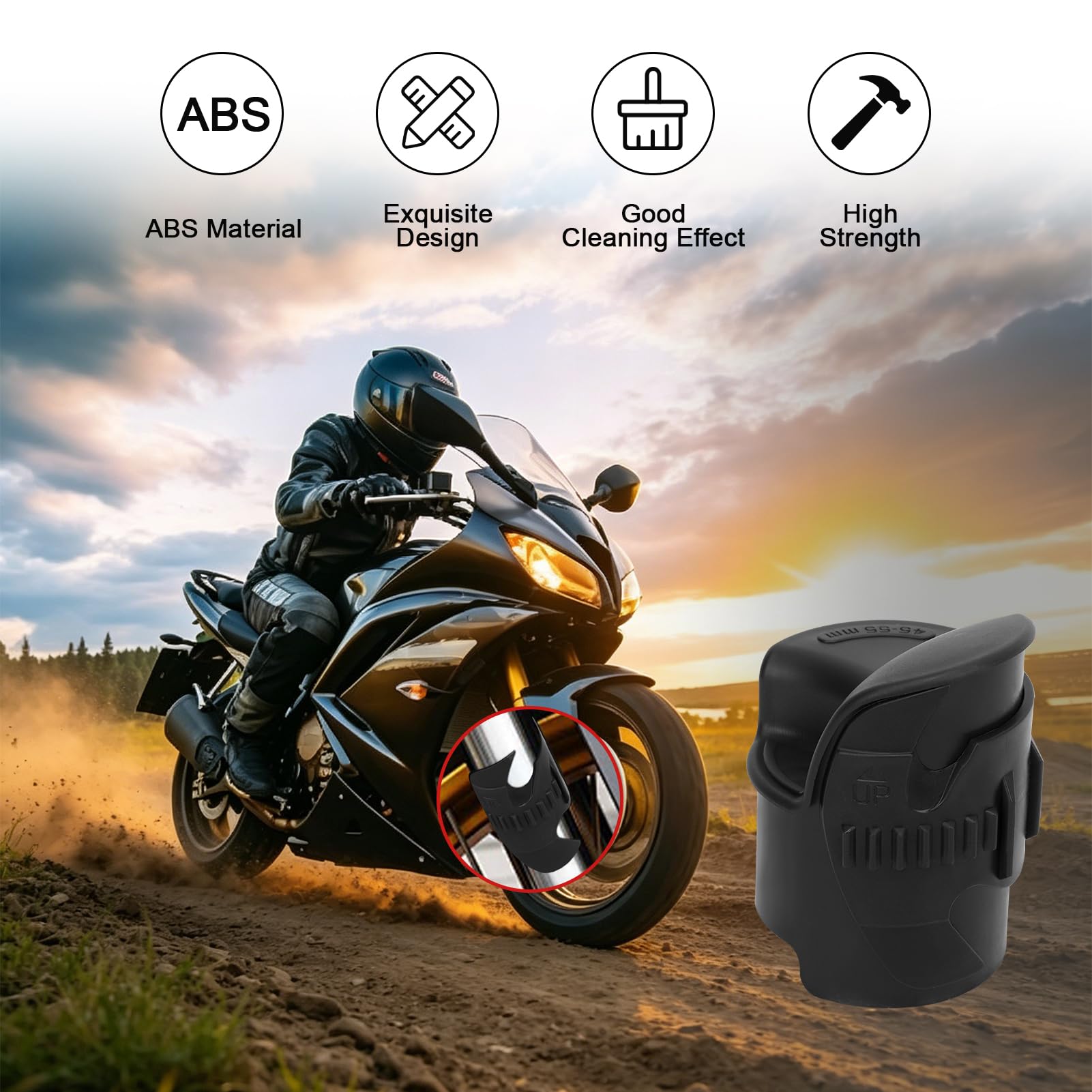 Detergente per Guarnizione Forcella Motociclo ABS Riparazione Ammortizzatore Cross Nero