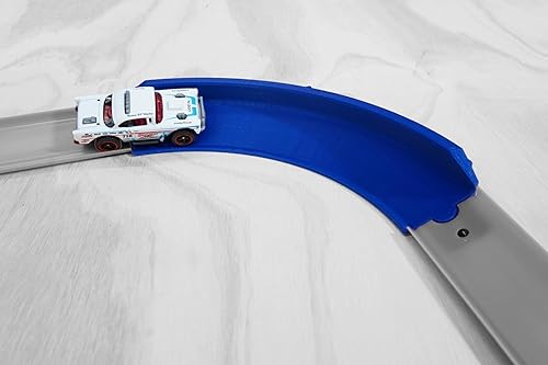 Miniatura 4 de Track Connectors 90 Degree Banked Turn Made to be Compatible with Hot Wheels Track (Orange)