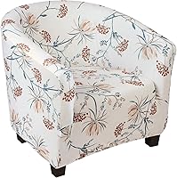 Vista 41 de SearchI Funda Elástica para Silla de Club, Fundas Extensibles para Silla Tipo Barril, Fundas Impresas para Silla Tub, Fundas de Spandex para Sillón