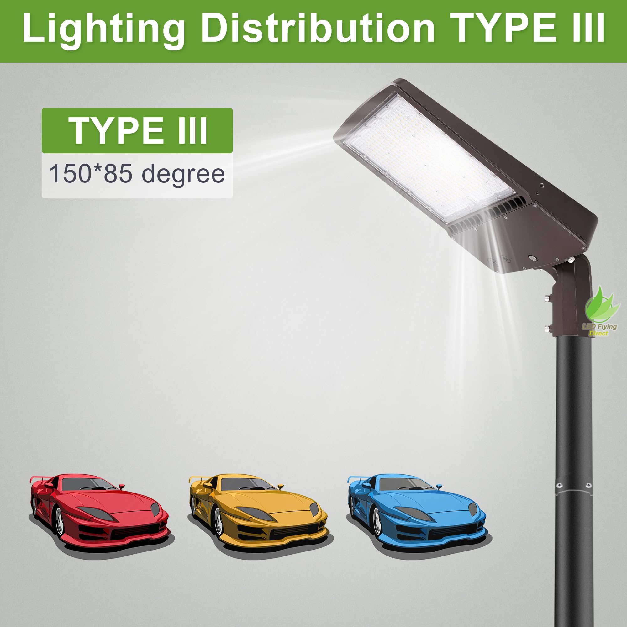 300W LED Parking Lot Light, 5000K 42000LM White LED Shoebox Area Light