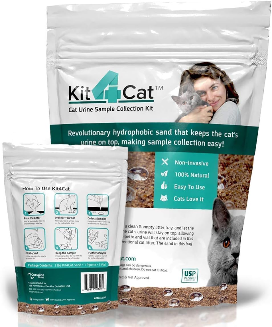 Kit4Cat Kit de arena y prueba UTI Bundle - Kit4Cat arena hidrofóbica con comprobación 3 parámetros tiras de prueba UTI x 50