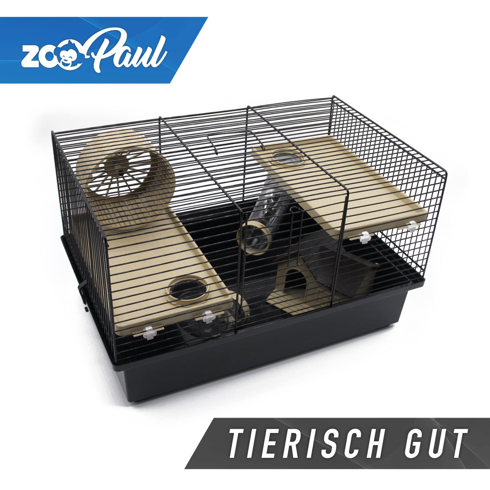 Interzoo Hamsterkäfig, Käfig, Matt mit super Ausstattung in beige