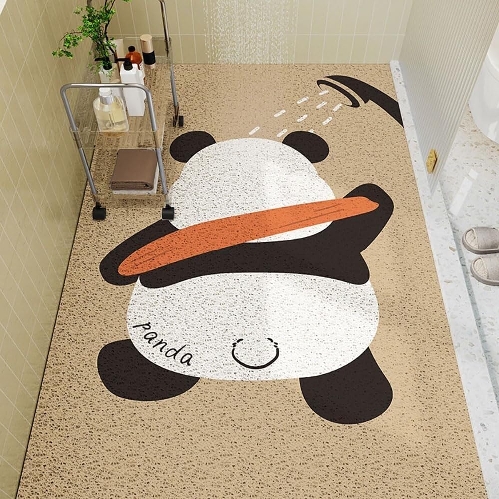 Tapis de Douche et de Salle de Bain en luffa en Caoutchouc Doux et à séchage Rapide, Motifs d'animaux