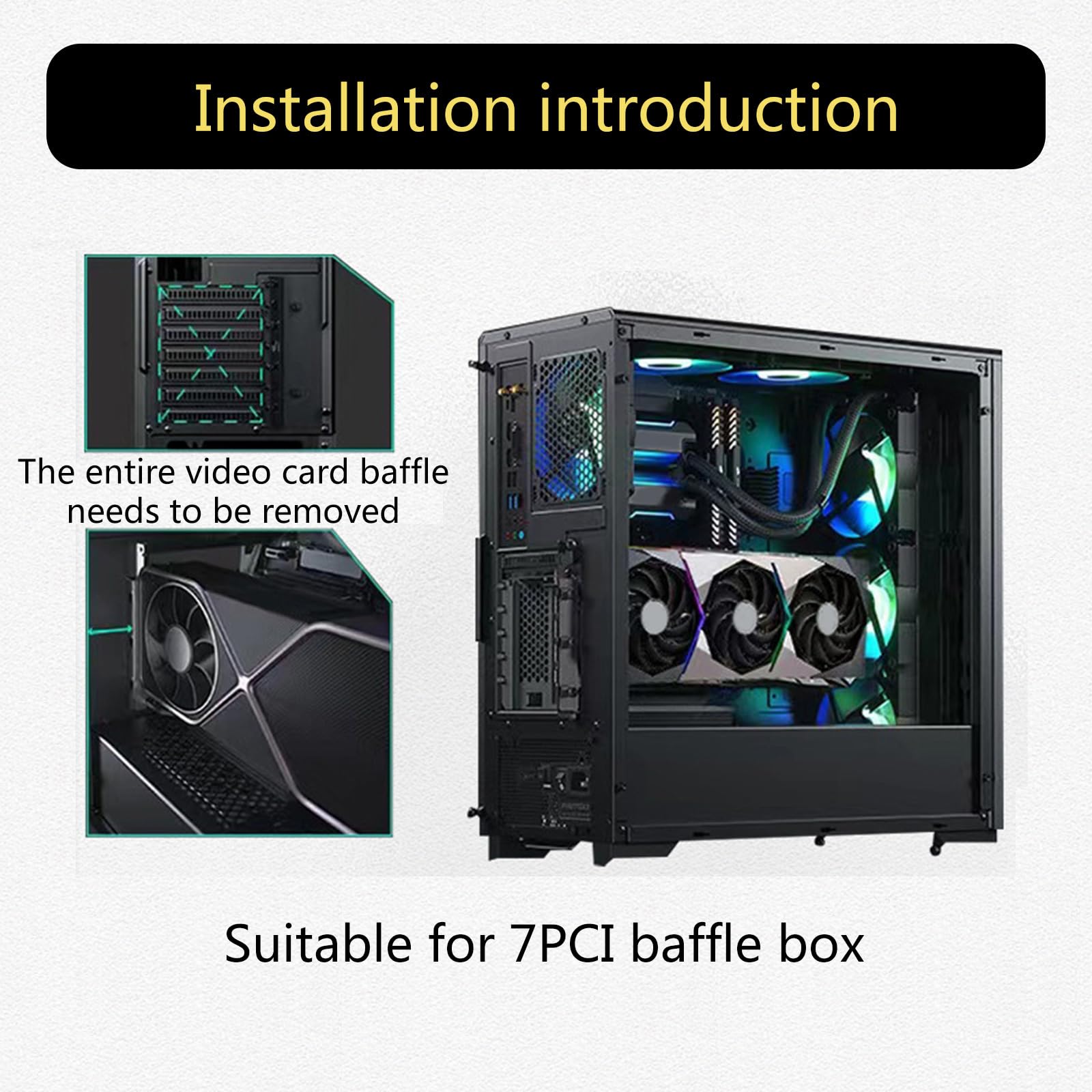 Soporte vertical para tarjetas gráficas PCIE3.0 X16, diseño de soporte para GPU, fácil de instalar para placas base y fundas anchas, mejoras de gráficos