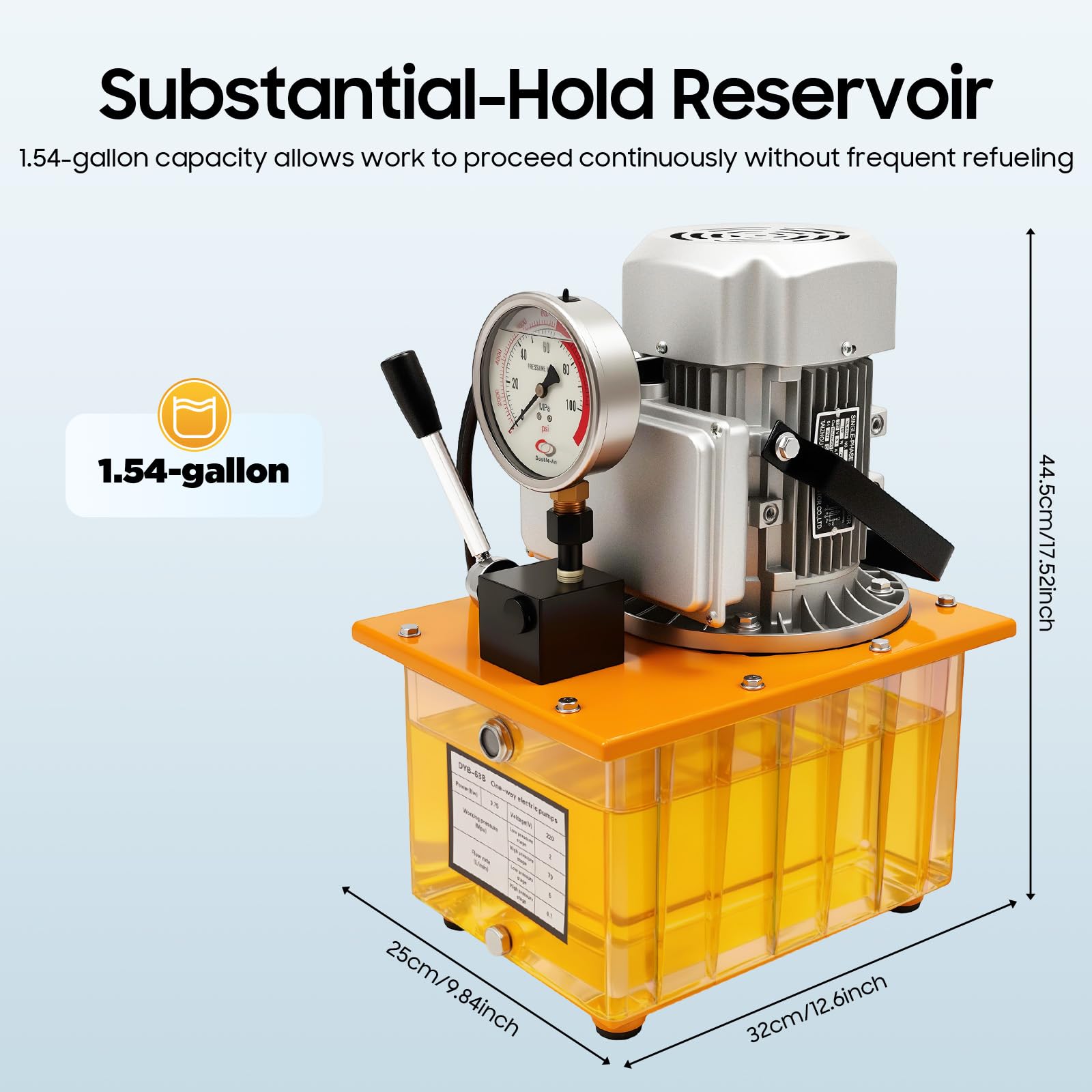 Bomba hidráulica eléctrica 750 W 220 V unidad hidráulica bomba electrohidráulica bomba electrohidráulica bomba 2 – 70 Mpa, depósito de combustible de 7 L, para elevación, impresión, flexión