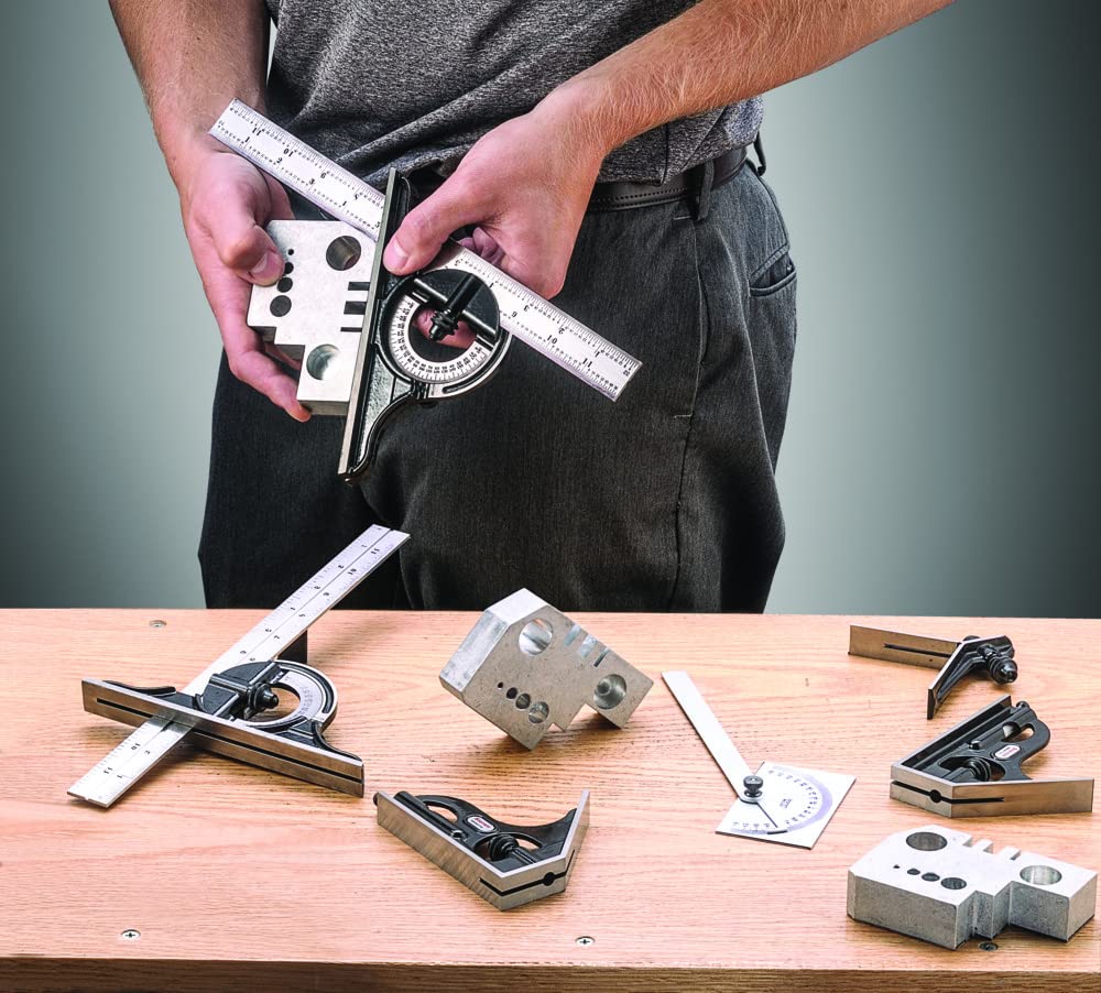 Rеvіеw Dіѕсоunt Starrett C434-12-4R Combination Set with Square, Center and Reversing Protractor and Satin Chrome blade