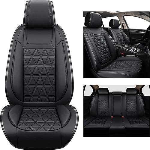 Miniatura 1 de Juego completo de fundas de asiento de automóvil, funda de cojín antideslizante de piel sintética para vehículo, protectores impermeables para