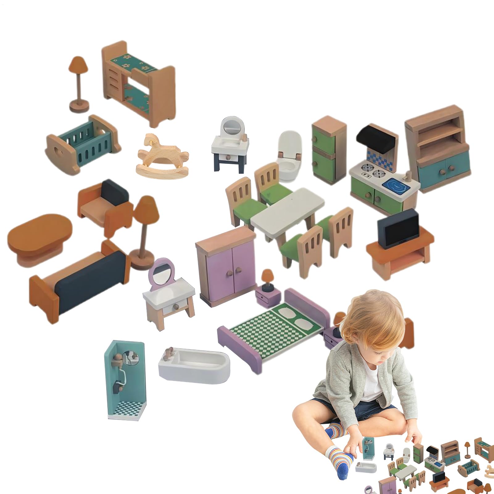 Mobili per Casa delle Bambole Casa delle Bambole Realistica con Giochi
