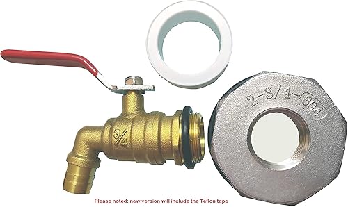 Vista 14 de Grifo de tambor de 2 pulgadas, grifo de barril de latón de 3/4 pulgadas con junta EPDM para cinta de teflón de tambor de 55 galones incluida