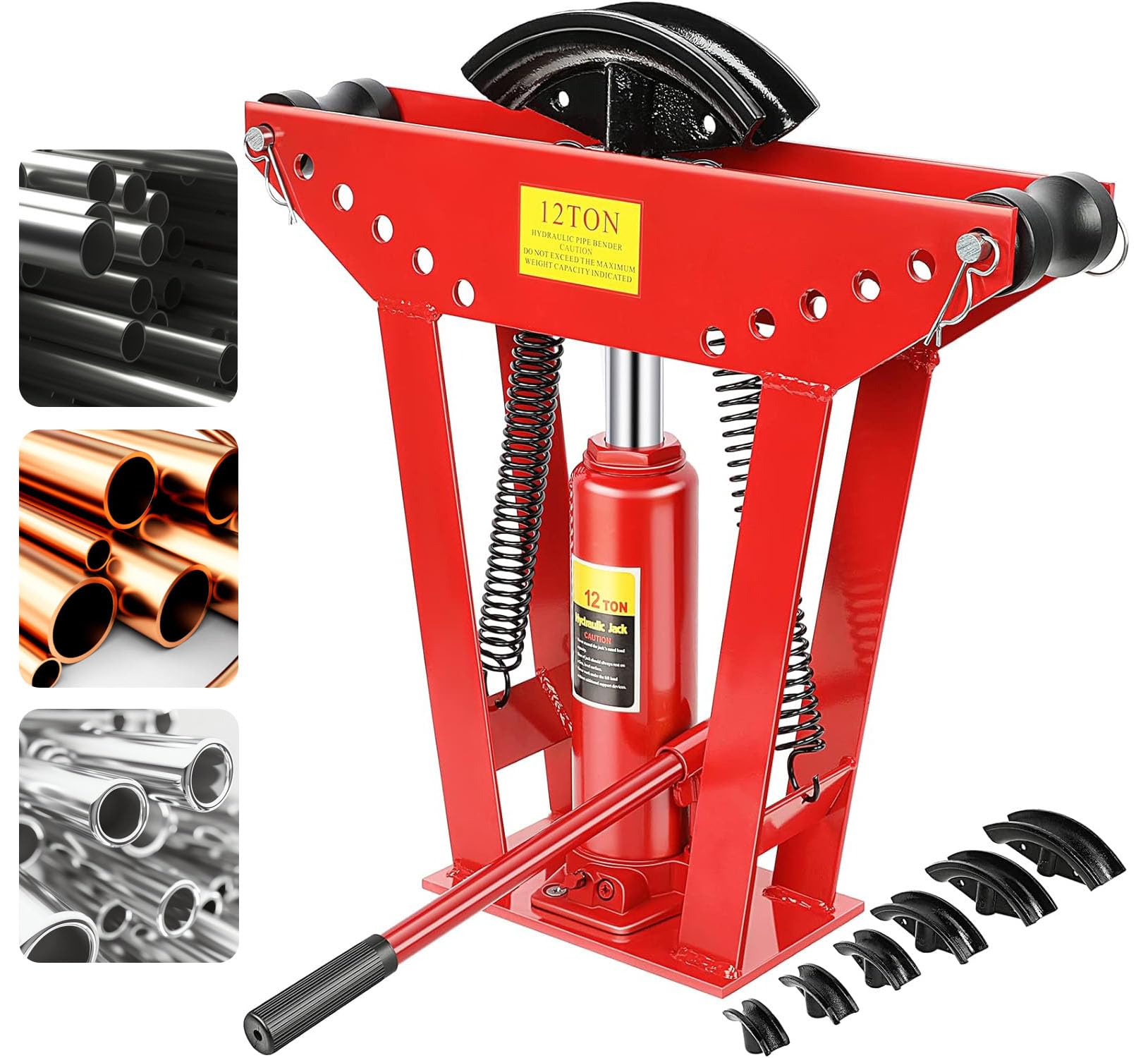 Cintreuse hydraulique manuelle pour tube acier, fer et cuivre avec 6 matrices de pliage