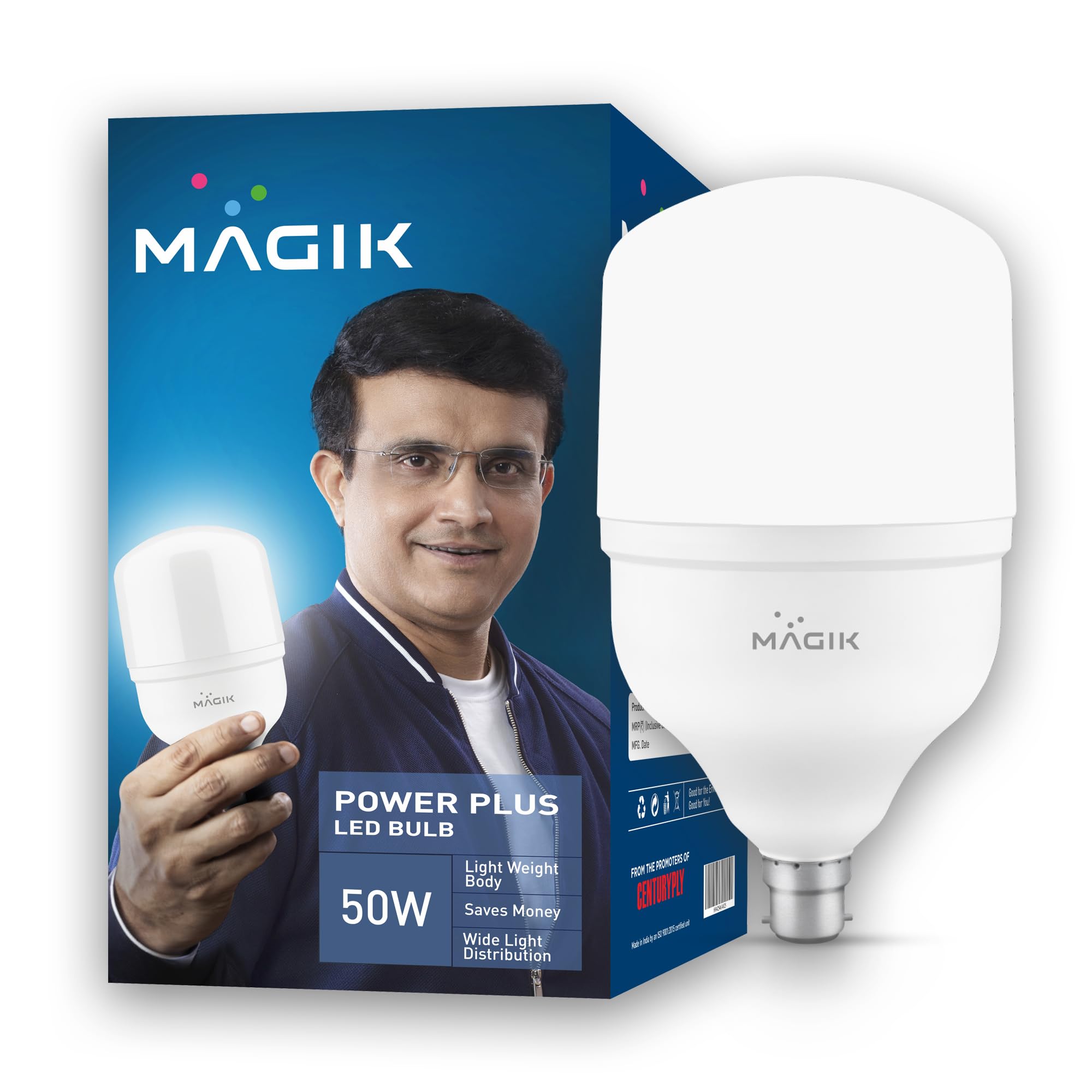 MAGIK Power Plus 50W LED Bulb | Cool White (6500K) | High Brightness | B22 Base | Energy Efficient | Long Life | Pack of 1