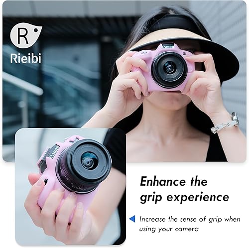 Miniatura 7 de Rieibi EOSR50 EOS R50 Caso, Funda Protectora De Silicona Suave Para Canon EOS R50 EOSR50 Vlogging Camera, Ligero EOS R50 Estuche De Cámara Grip