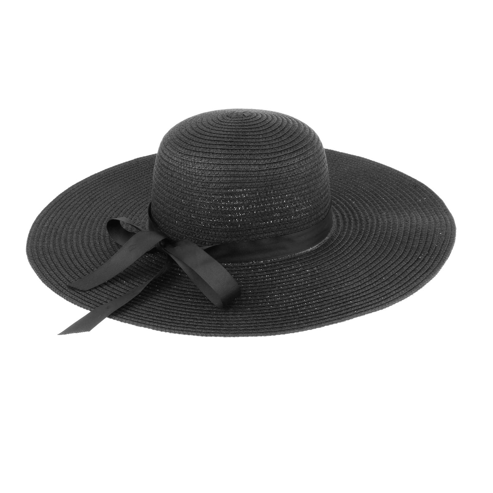 Women's Summer Large Floppy Folding Wide Brim Cap Straw Beach Hat Black |Clothing, Shoes & Accessories | Womens Accessories | Hats-image-49