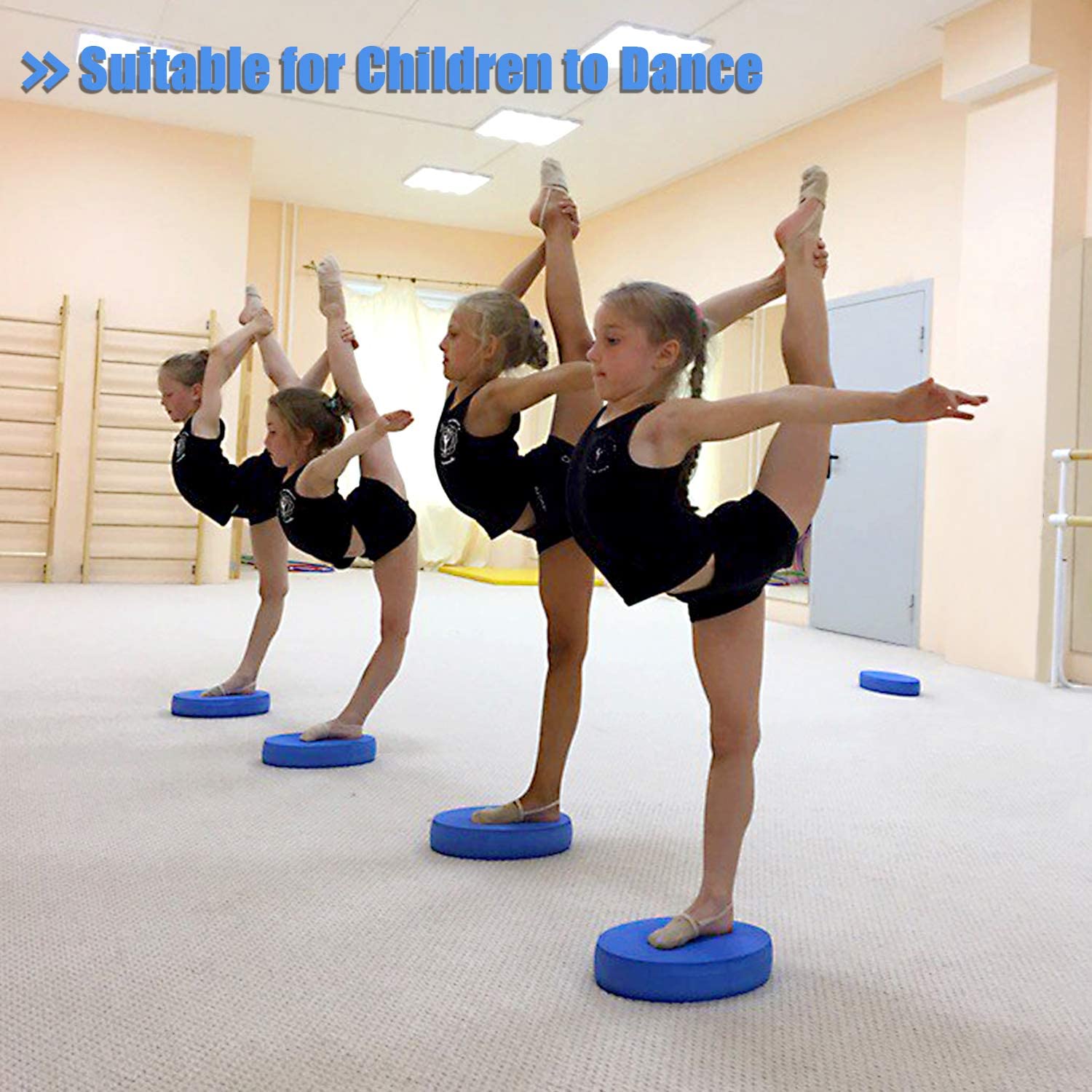 5BILLION FITNESS Balance Trainer, Entraîneur d'équilibre Sportif Demi-Ballon avec Bandes de Résistance et Pompe, Grind Arénacé et Antidérapant, Entraînement de Yoga Fitness à Domicile (Blue-Small)