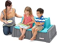 Vista 1 de Simplay3 Sand and Water - Banco para niños, mesa de arena y agua 2 en 1 con banco de almacenamiento al aire libre, gris y verde azulado