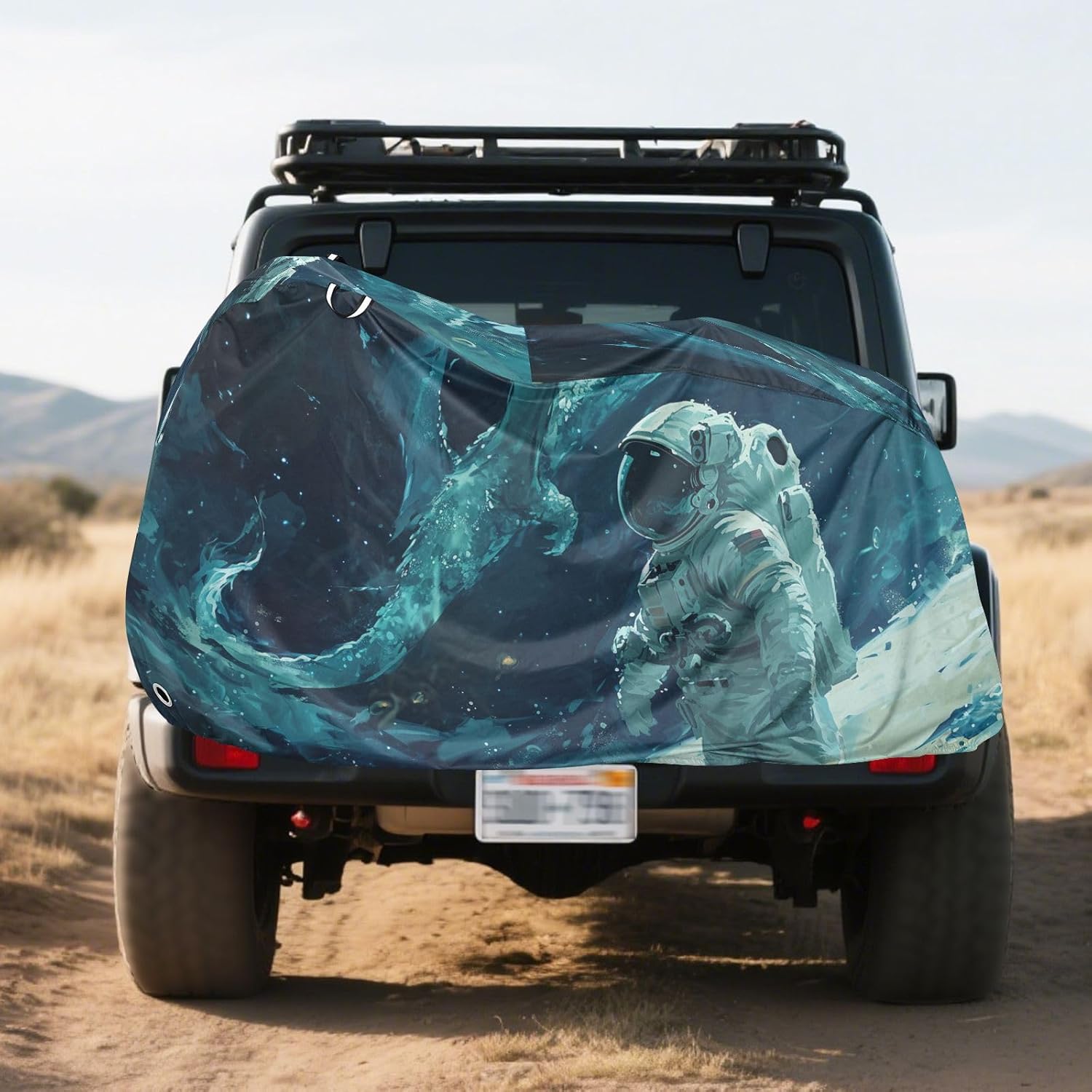 ALAZA Astronaut Space Bike Cover Waterproof Outdoor Ebike Bicycle Covers Tarp Protection for 1/2 Bikes, Sun UV Dust Wind Proof