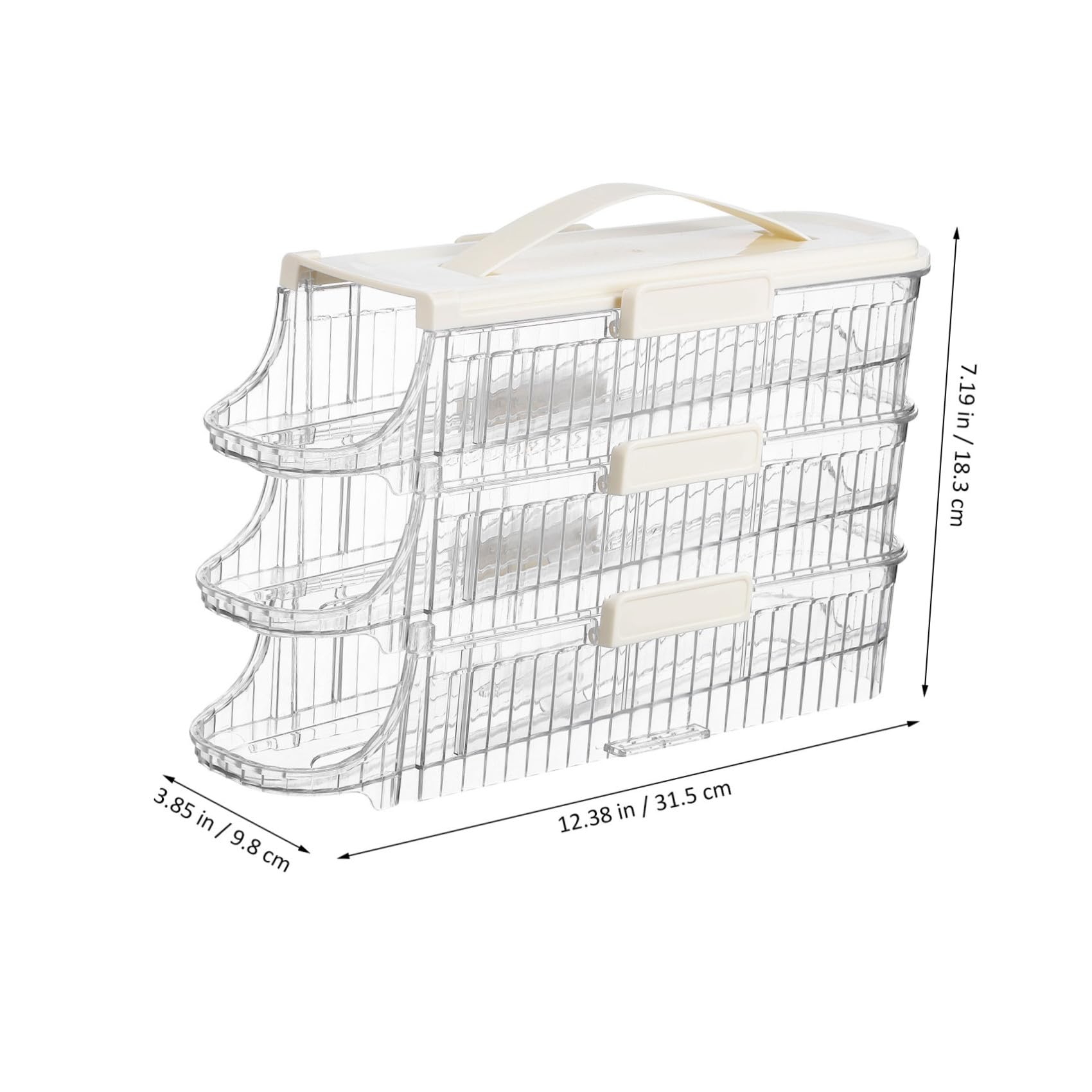Organizador de Huevos para Frigorífico de Tres Capas, Pet Blanco