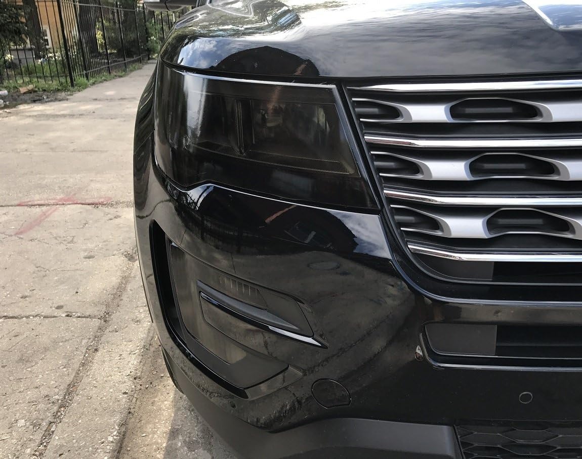 SlickMod Precut Vinyl Tint Cover for 2016-2017 Ford Explorer Headlights & Foglights (20% Dark Smoke)