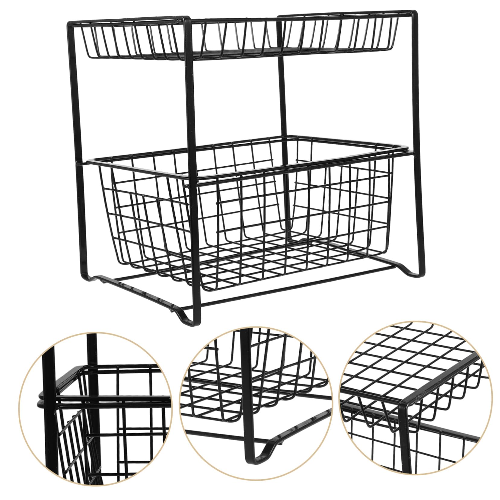Amosfun Organizzatore per Prodotti Sotto Lavandino Organizer per Articles da Toeletta e Pulizia Mensola per Cucina e Bagno Spazio di Archiviazione Ottimizzato