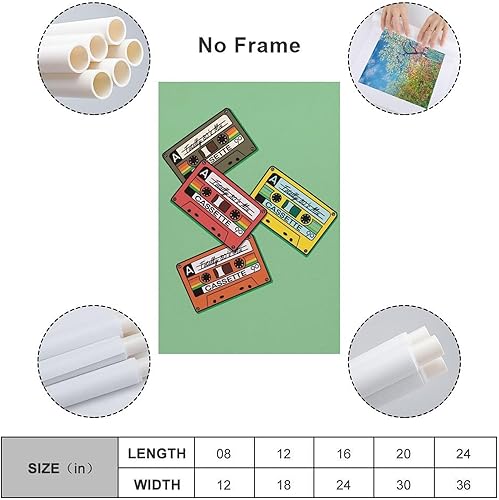 Miniatura 6 de BAOCT Cassette Tape Retro Cassette Print 90s 80s Retro Music Canvas Art Poster And Wall Art Picture Print Modern Family Bedroom Decor Posters