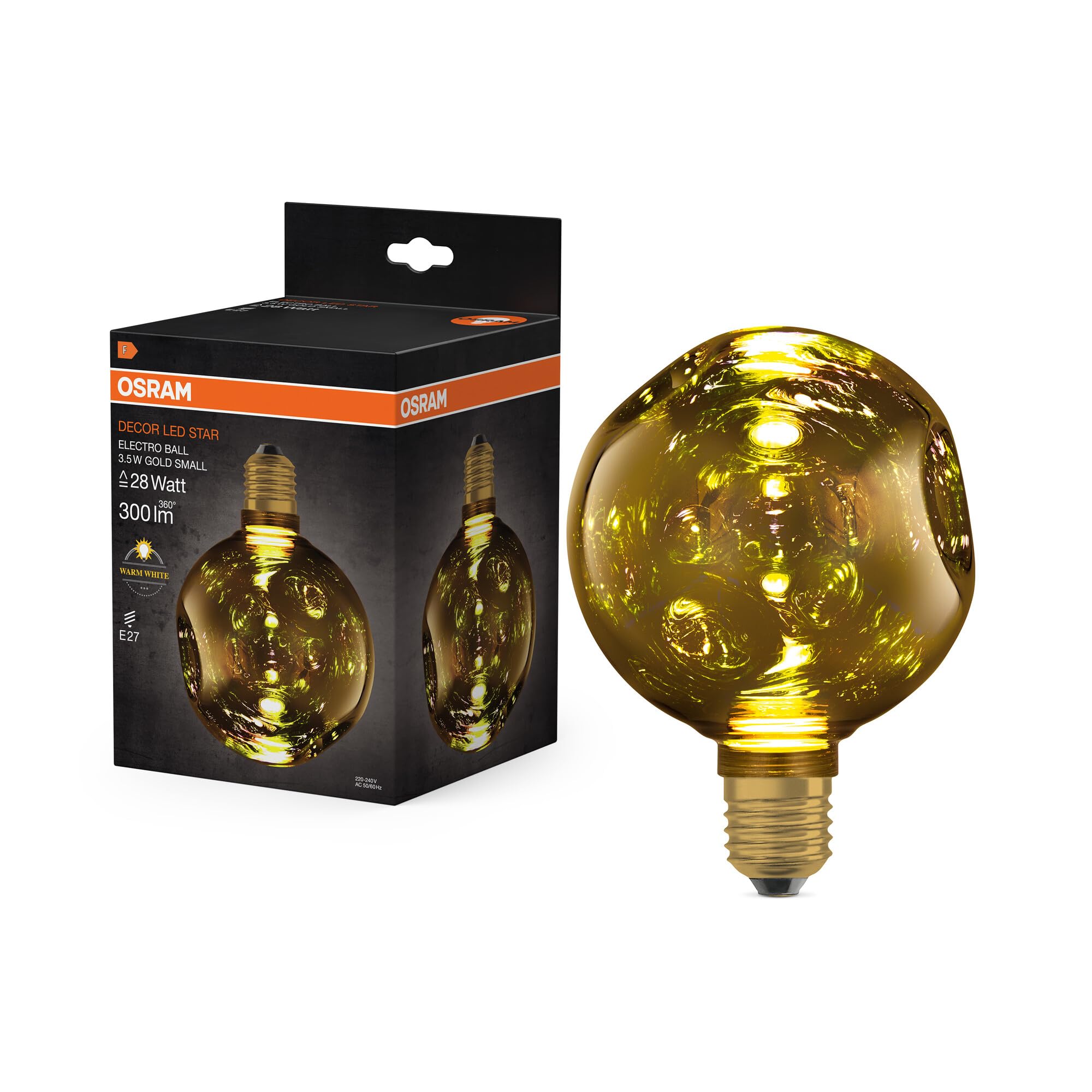 OSRAM DECOR LED LAMP IN ELECTRO GLASS IN ELECTRO GLASS SMALL GOLD