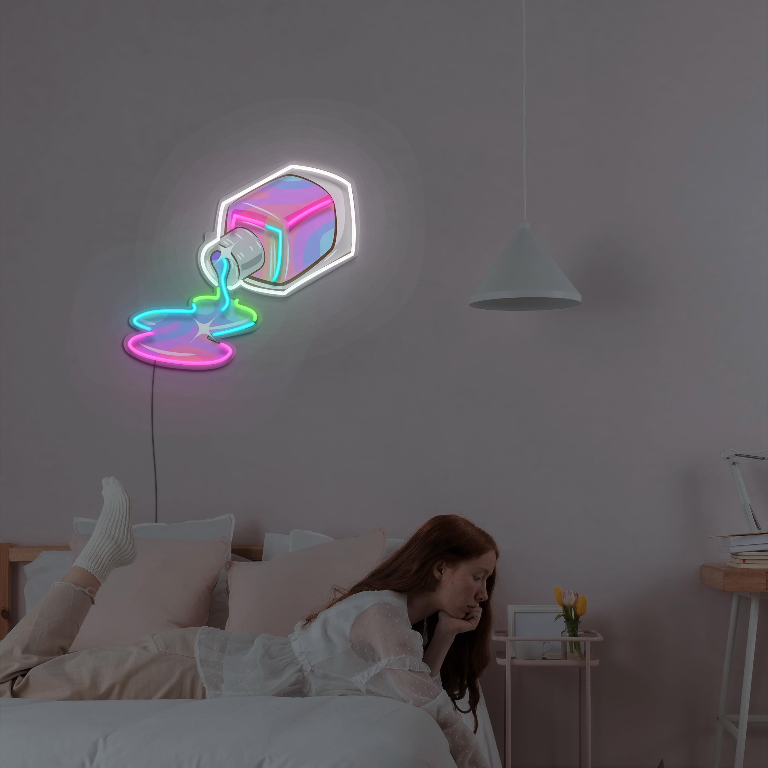 Letrero de esmalte de uñas, luz LED de neón, decoración de pared de arte pop, iluminación de sala de belleza, arte del hogar, enchufe USB, regalo ideal para fanáticos del arte de uñas,