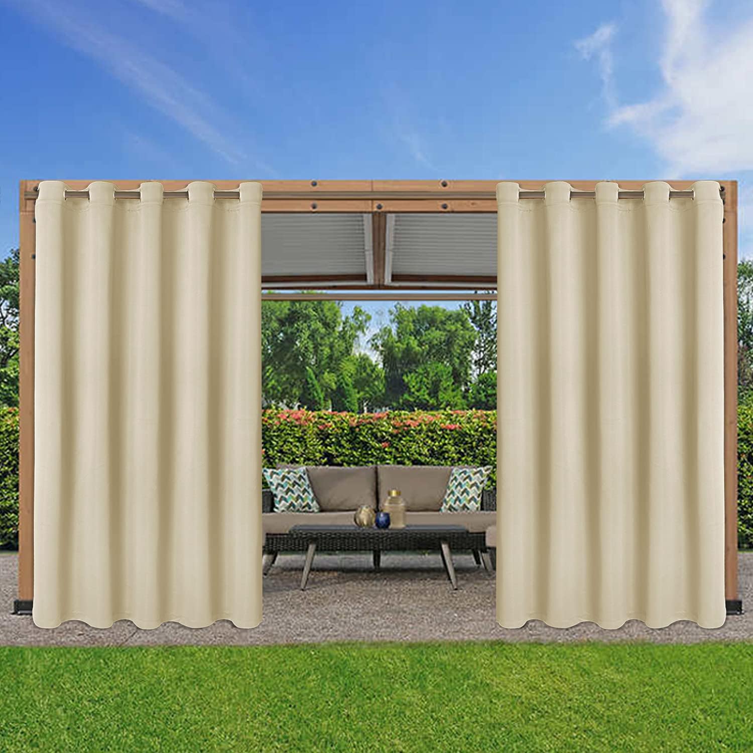 LORDTEX Waterproof Indoor/Outdoor Curtains for Patio