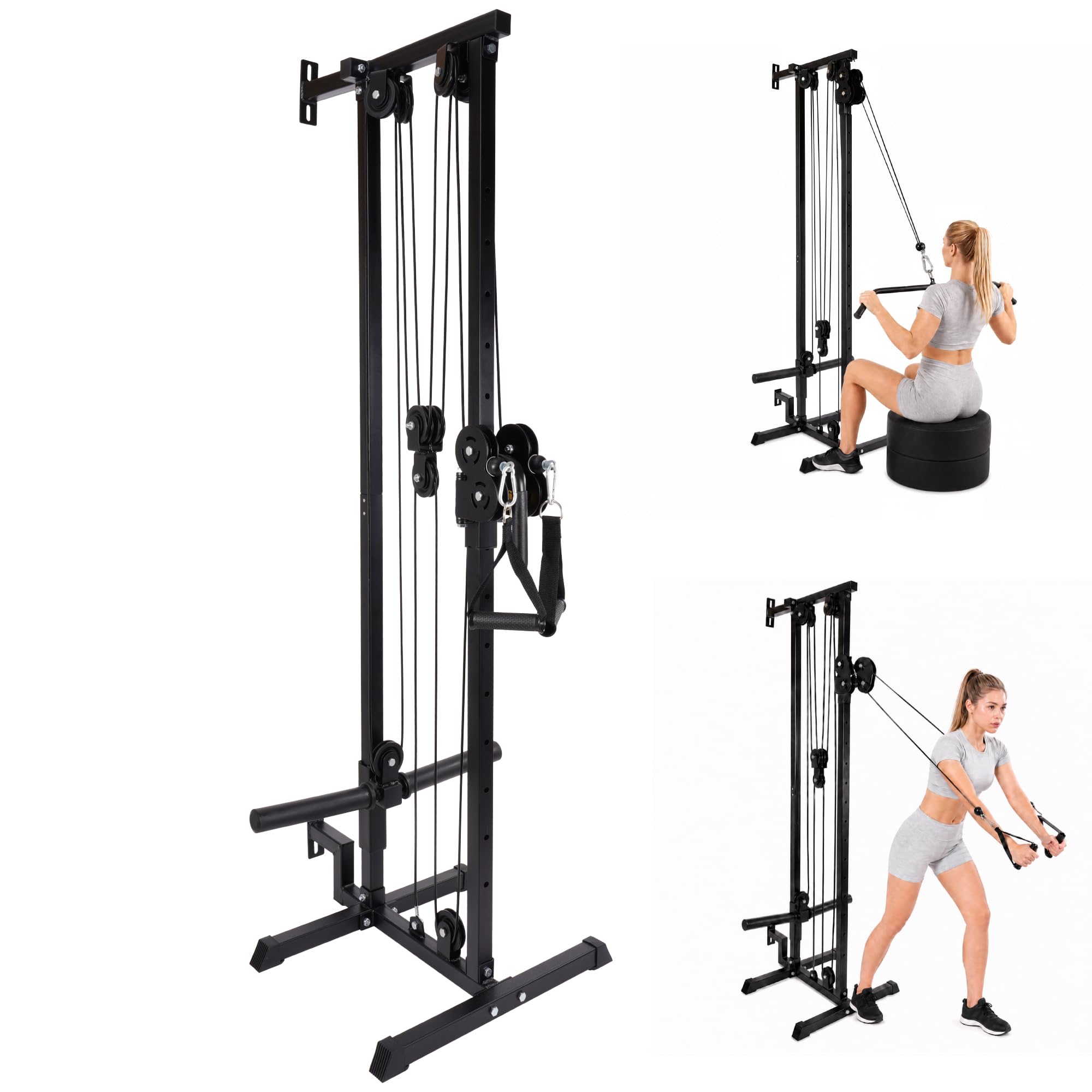 Photo 1 of ***MISSING PARTS***Fitvids Wall Mount Cable Station, 17-Position Dual Pulley, Cable Crossover for High/Low Pulls, LAT Pulldown & Tricep Rope, Space-Saving Home Gym, 400lb Load, Steel Construction