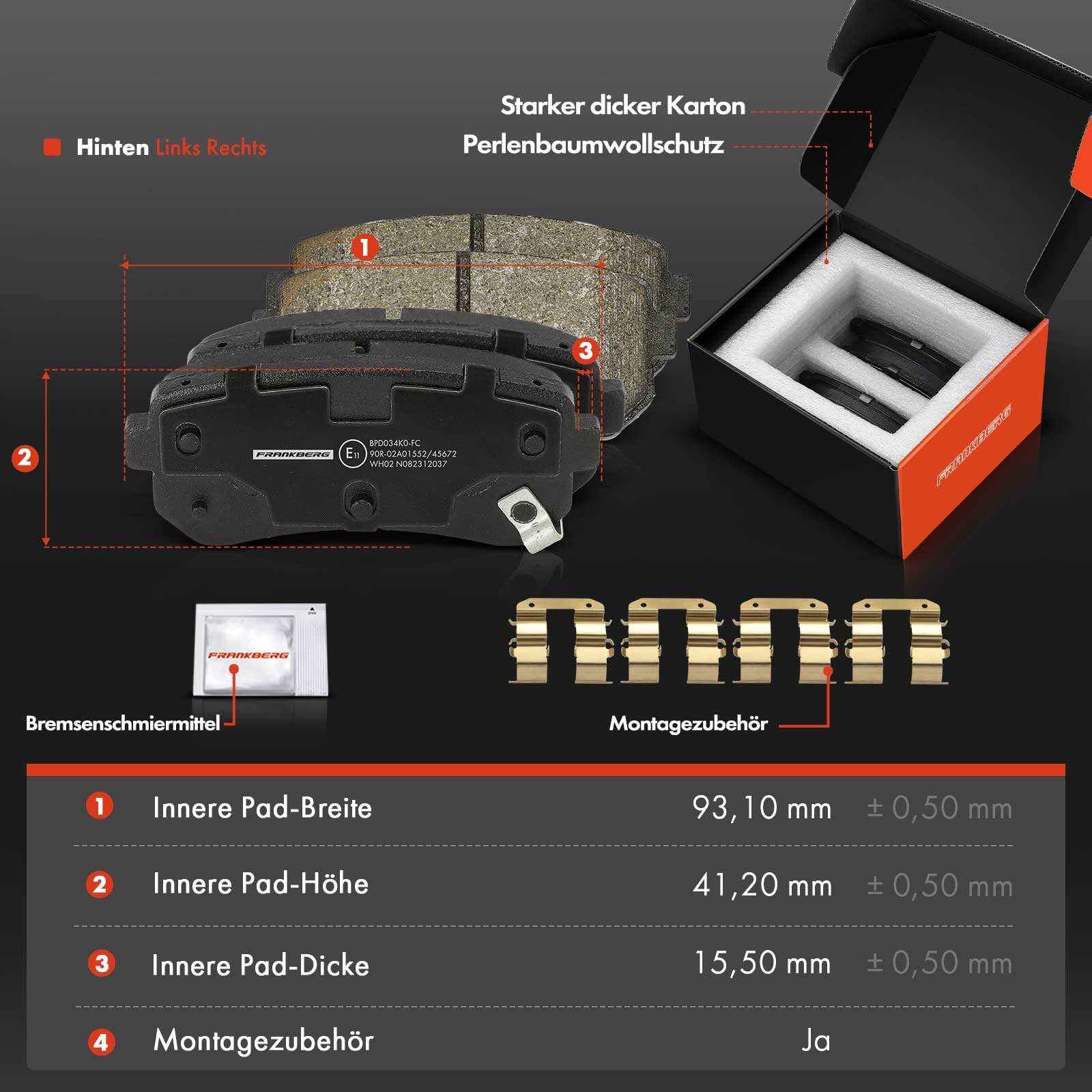 Freins Avant Tucson 2015-2020 Kit Frein Avant Frankberg - 2 Disques + 4 Plaquettes Pour Hyundai Kona, Tucson, Kia Niro 2015-2024 Kit Frein Voiture