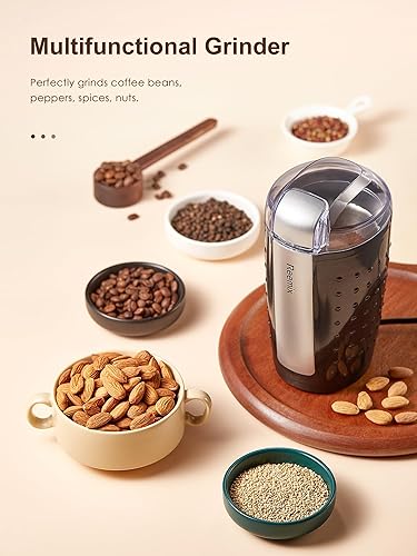 Miniatura 2 de Molinillo de café, molinillo de café eléctrico con gran capacidad de 3.5 onzas, molinillo de café y especias de un solo toque con hoja inoxidable,