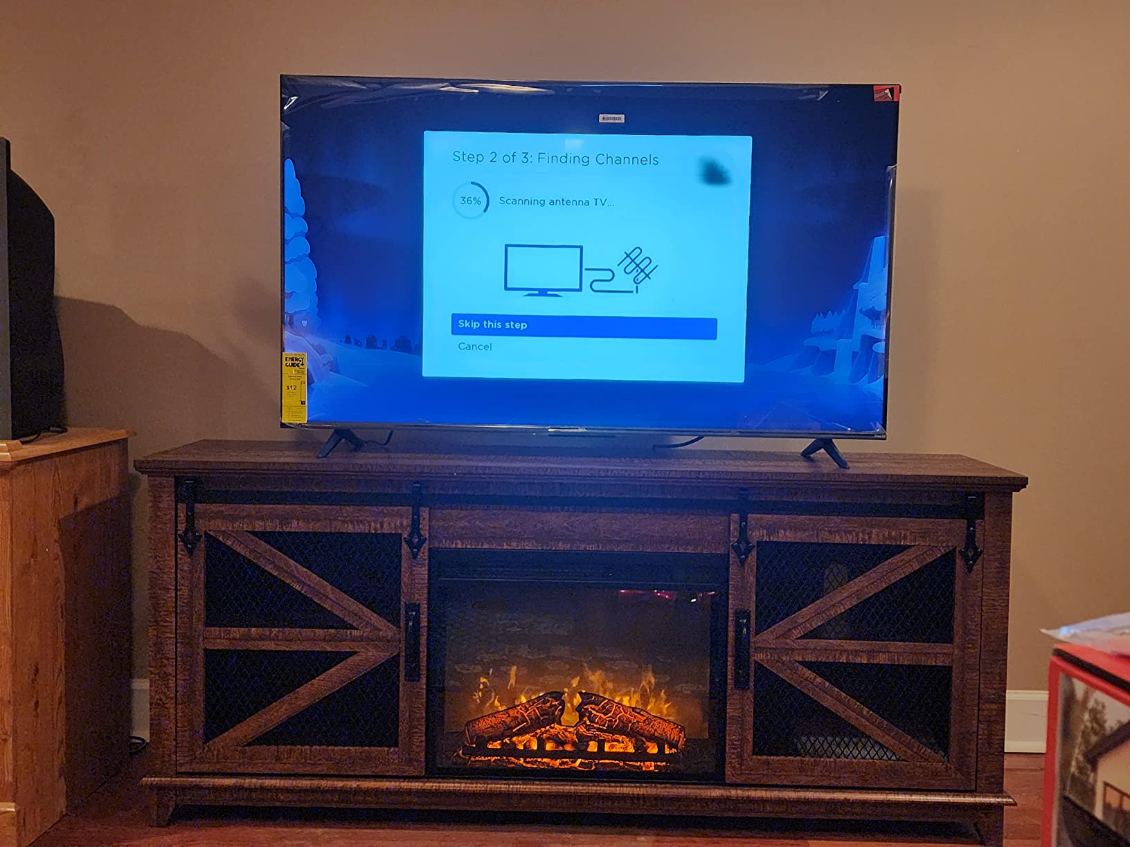 50/mo Finance OKD Farmhouse TV Stand for 75 Inch TV, Industrial