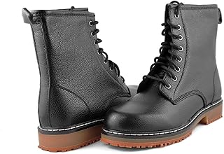 Laforst Womens Nonslip Classic Lace Up Boots Black Leather 6