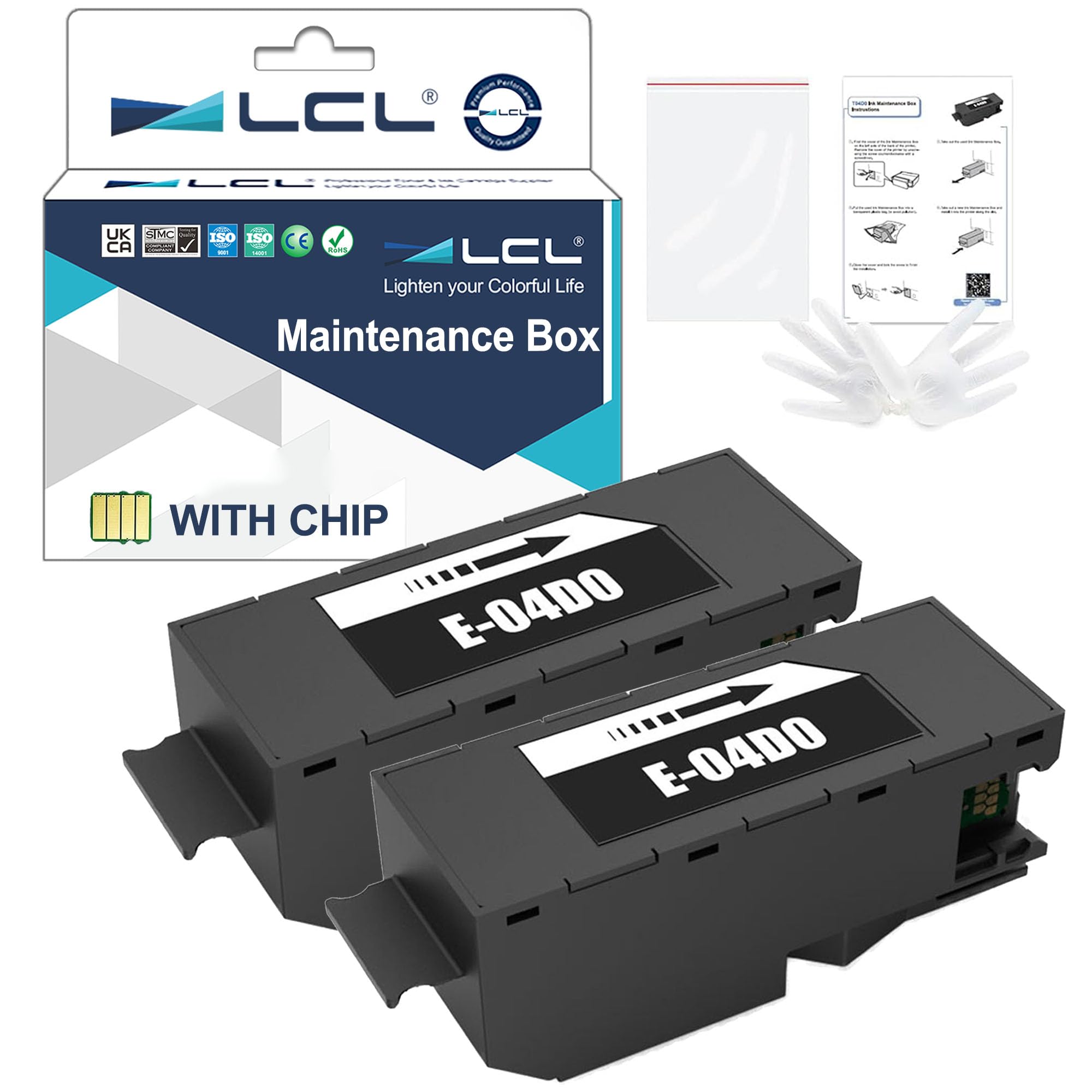 LCL T04D0 Ink Maintenance Box Replacement for Epson 04D0 T04D0 C13T04D000 EWMB1 Ink Maintenance Box for Epson EcoTank ET-7700 ET-7750 L7188 (2-Pack)