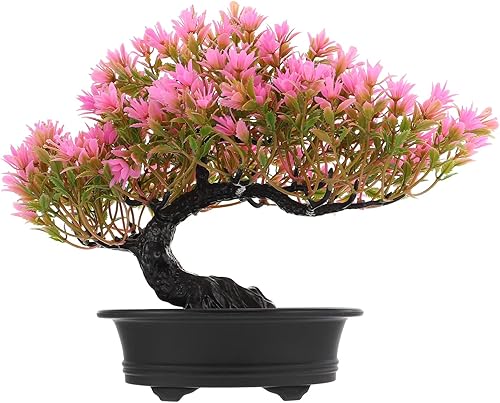 Miniatura 9 de ERINGOGO Simulación de bienvenida, pino zen, árbol bonsái falso, plantas en maceta, decoración artificial de escritorio, pino falso, decoración de