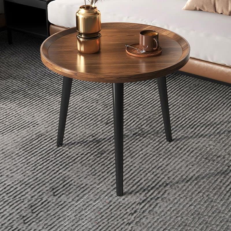 CraftThink Mesa auxiliar, moderna mesa de centro pequeña con 3 patas, mesa de cóctel de madera, mesa auxiliar de centro retro para sala de estar,