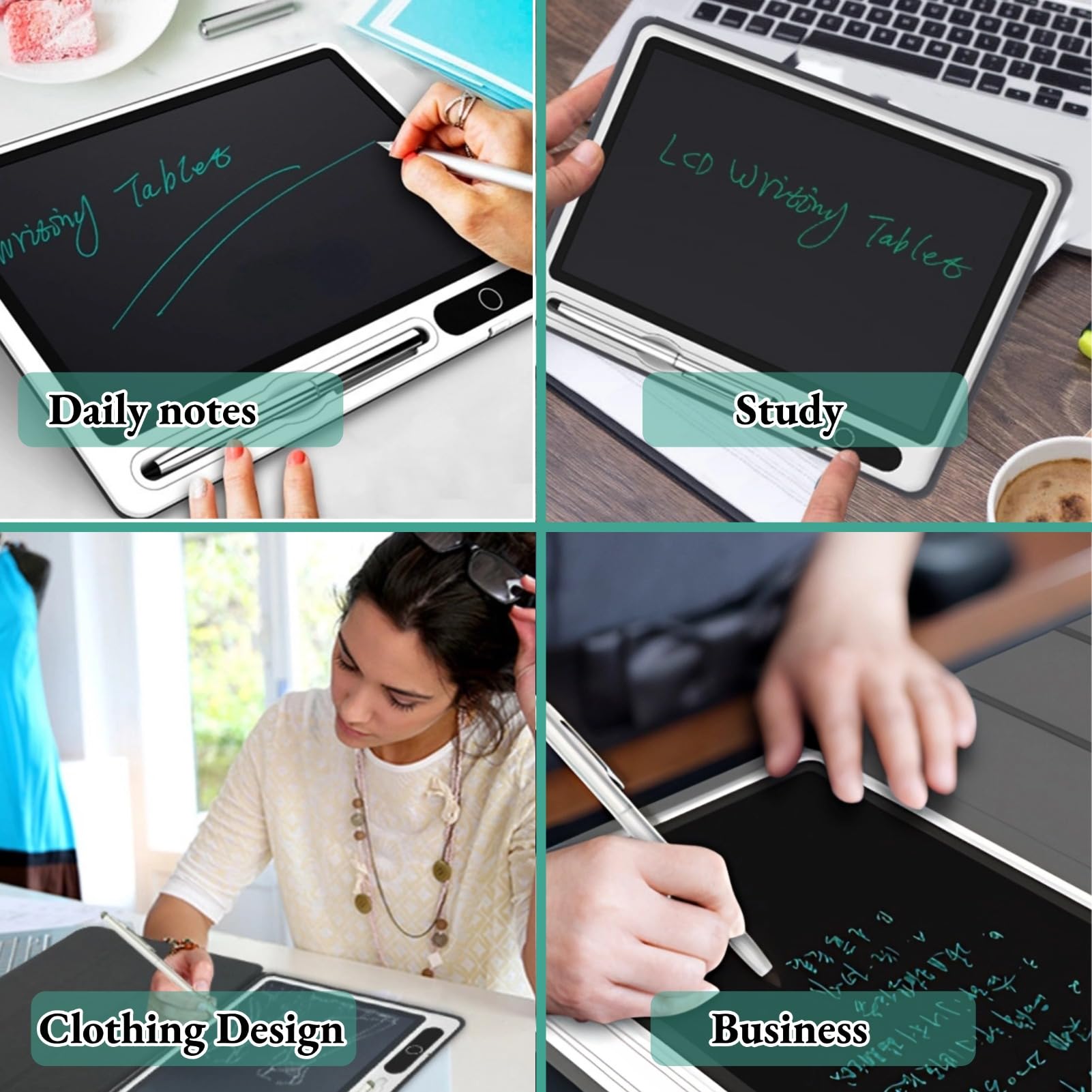 LCD Writing Tablet, 9 -calowa Elektroniczna Podkładka do Rysowania z Długopisem, Przenośny Cyfrowy Notatnik ze sztuczną skórę, do Pracy, Nauki, Spotkania Biznesowe