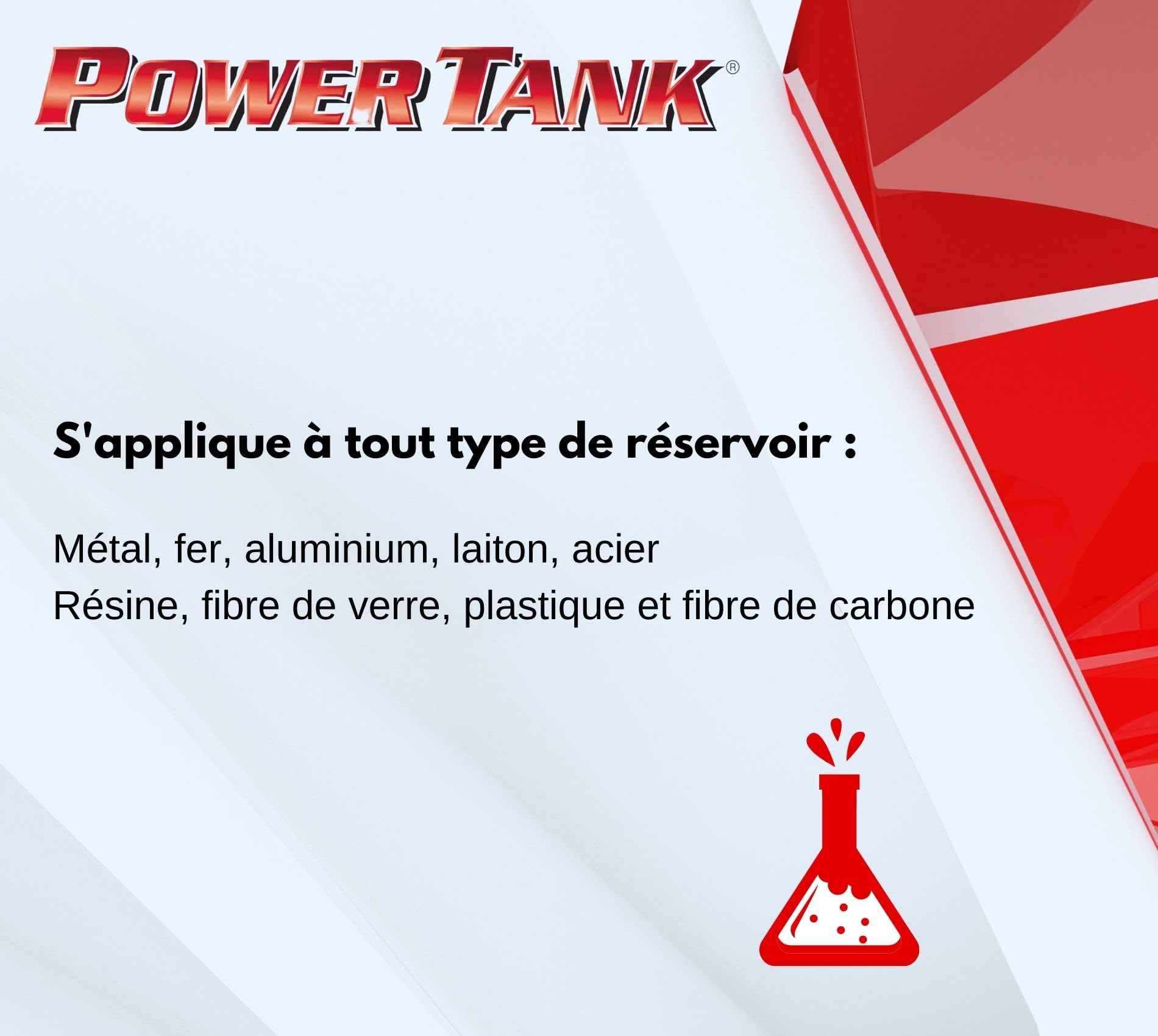 Power Tank - Traitement de Réservoir Innovant - pour Réparer, Régénérer et Protéger Les Réservoirs - (Kit Small Rouge 350 GR) - Automobile, Moto, Scooter, Véhicules Vintage Céramique