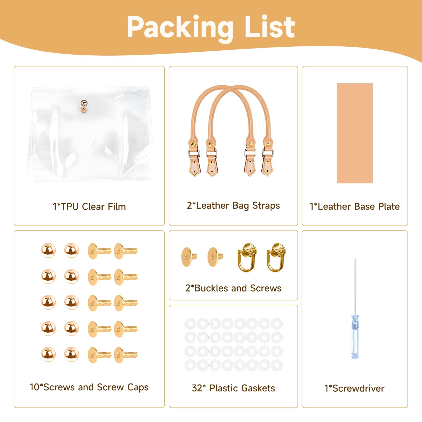 Orifesio Borsa trasparente, kit fai da te per realizzare tote in PVC, borsa da trasporto trasparente, set di borse fai da te, accessori per borse regalo fatte a mano (D)