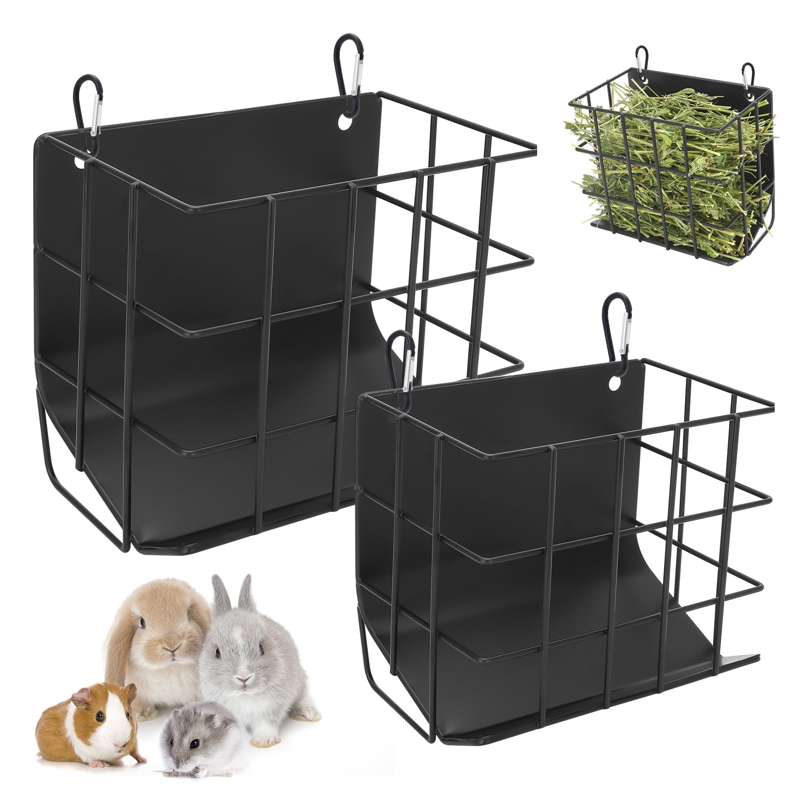 3-teiliger Heubeutel Für Kaninchen - Heu-Futterstation Mit 2 Löchern Zum Aufhängen