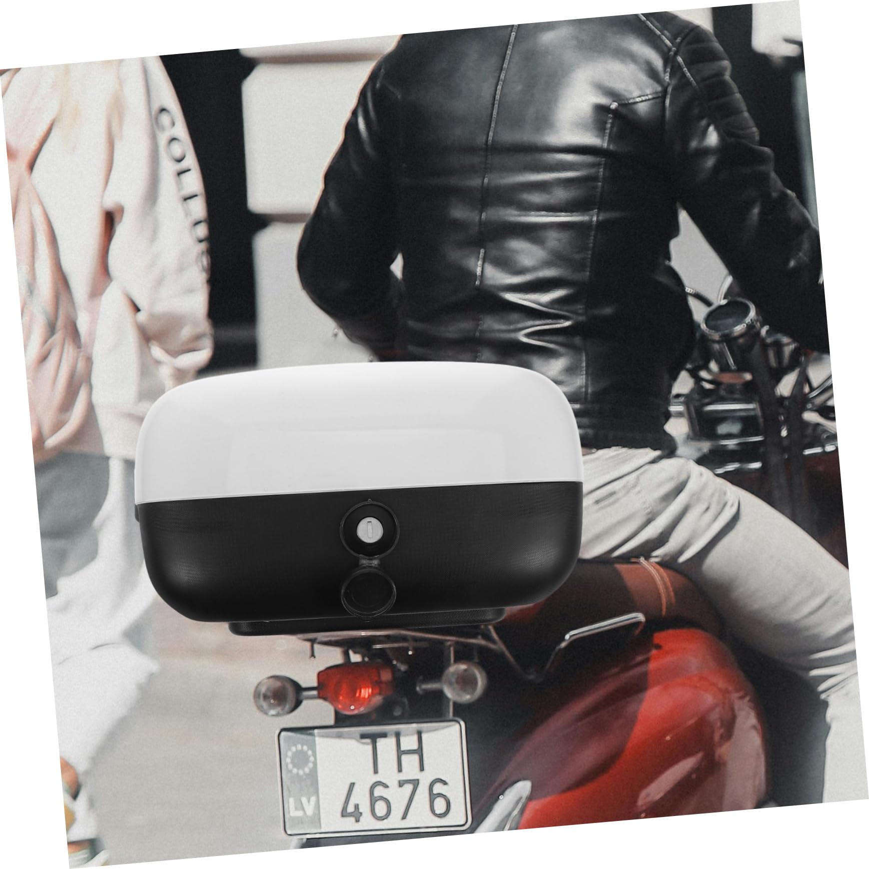 TOPBATHY Coffre Arrière De Blanc Coffre Étanche pour Scooter Électrique Top Case avec Capacité De Rangement