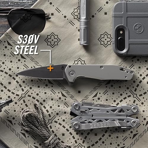 Miniatura 8 de Gerber Gear Fastball - Cuchillo plegable delgado y ligero con liberación de bloqueo - Cuchillo de bolsillo con clip de 3 posiciones - Equipo EDC -