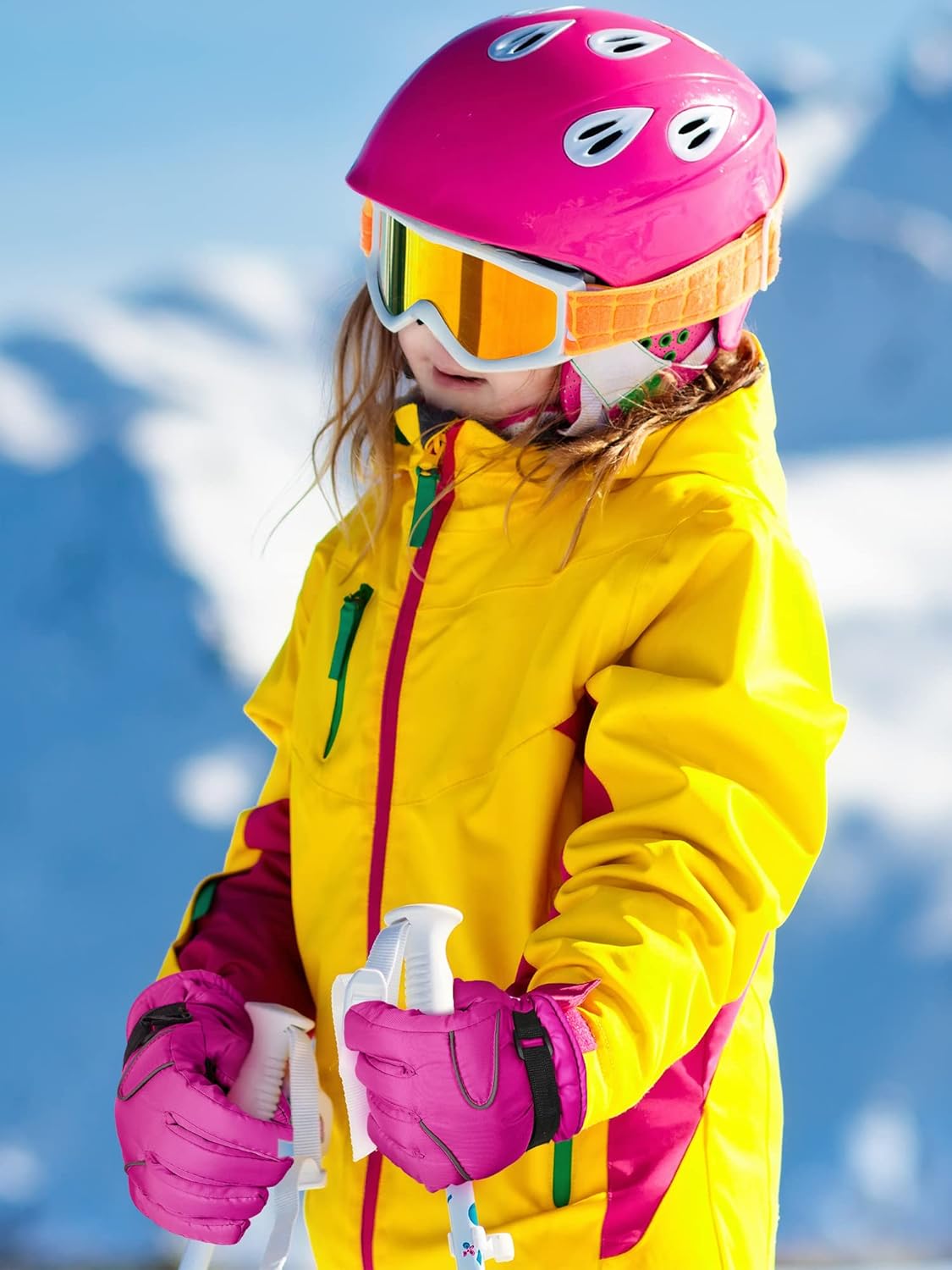 Kids Snow Gloves Winter Ski Mittens Warm Thicken Comfortable Gloves Breathable Thick Windproof Gloves with Adjustable Buckle for Boys and Girls Kids : Clothing, Shoes & Jewelry