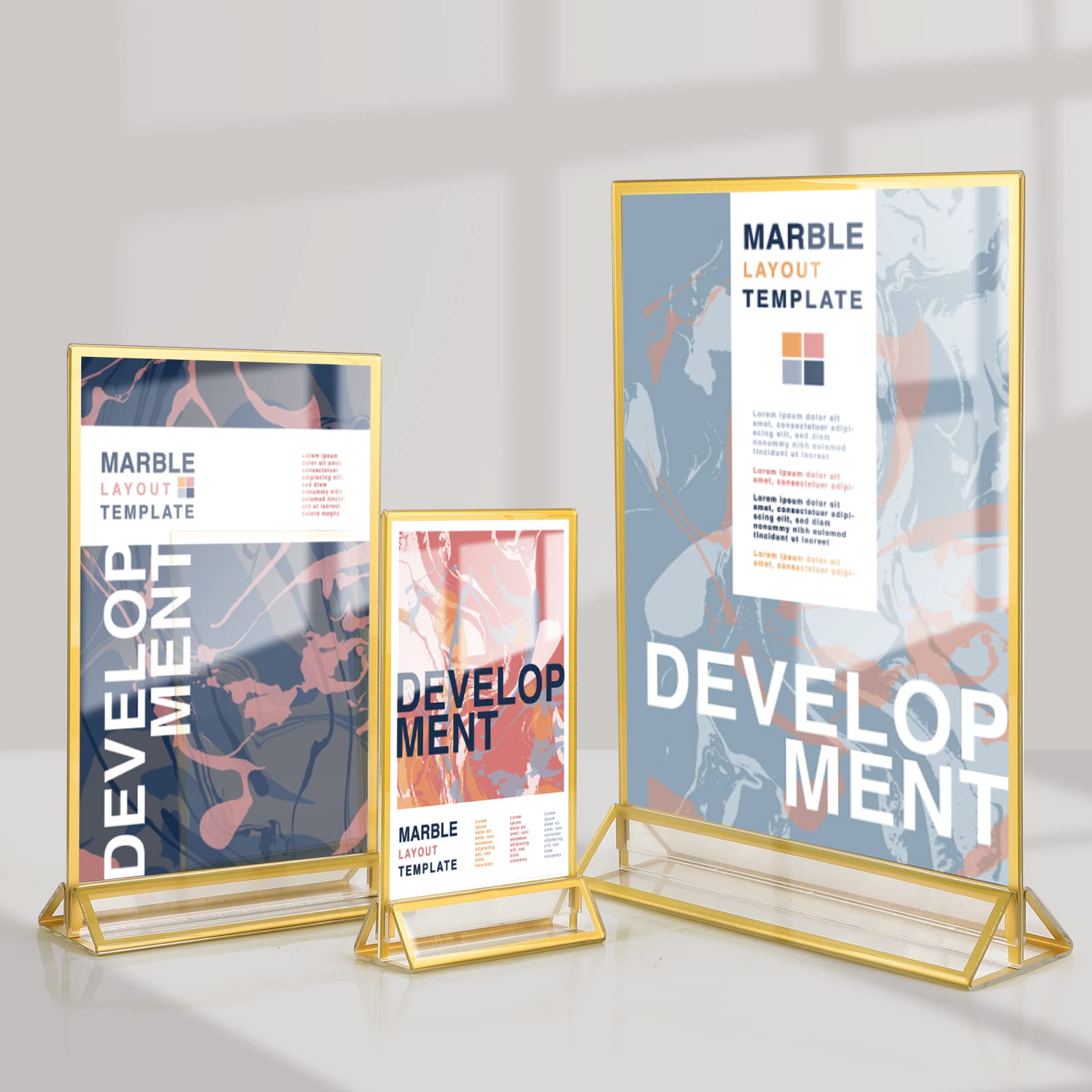 efuturetime 12PCS Porta Menu da Tavolo A5 in Acrilico | Espositore Plexiglass Verticale, Cornici Doppia Faccia per Foto, Matrimonio, Pubblicità, Ricevimento